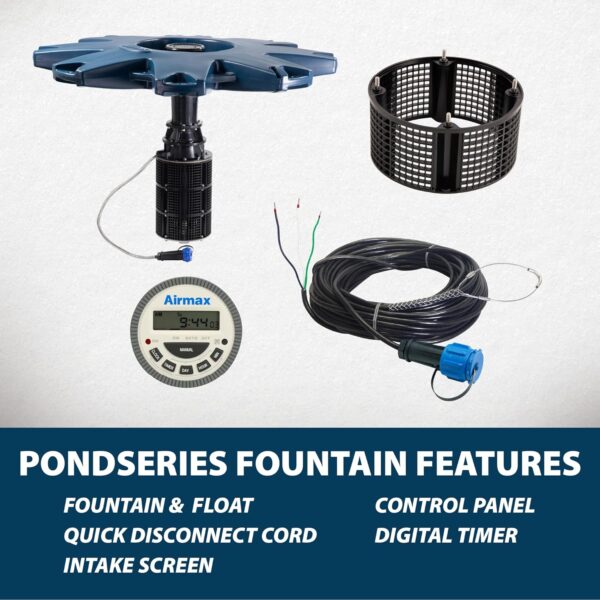 1/2-2HP Airmax PondSeries Fountain with 3 Spray Patterns - 115-230V - Image 5