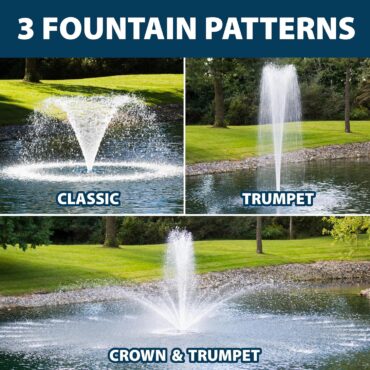 1/2-2HP Airmax PondSeries Fountain with 3 Spray Patterns – 115-230V