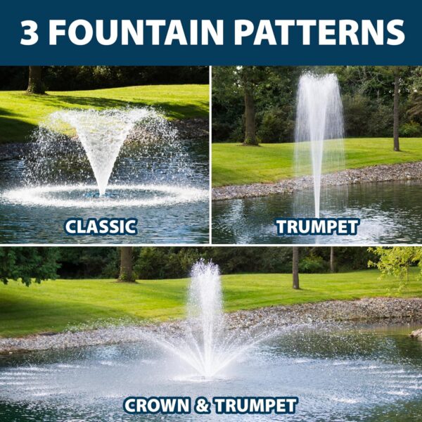 1/2-2HP Airmax PondSeries Fountain with 3 Spray Patterns - 115-230V