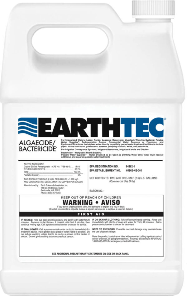 EarthTec Liquid Algaecide - 1 & 2.5 gallon